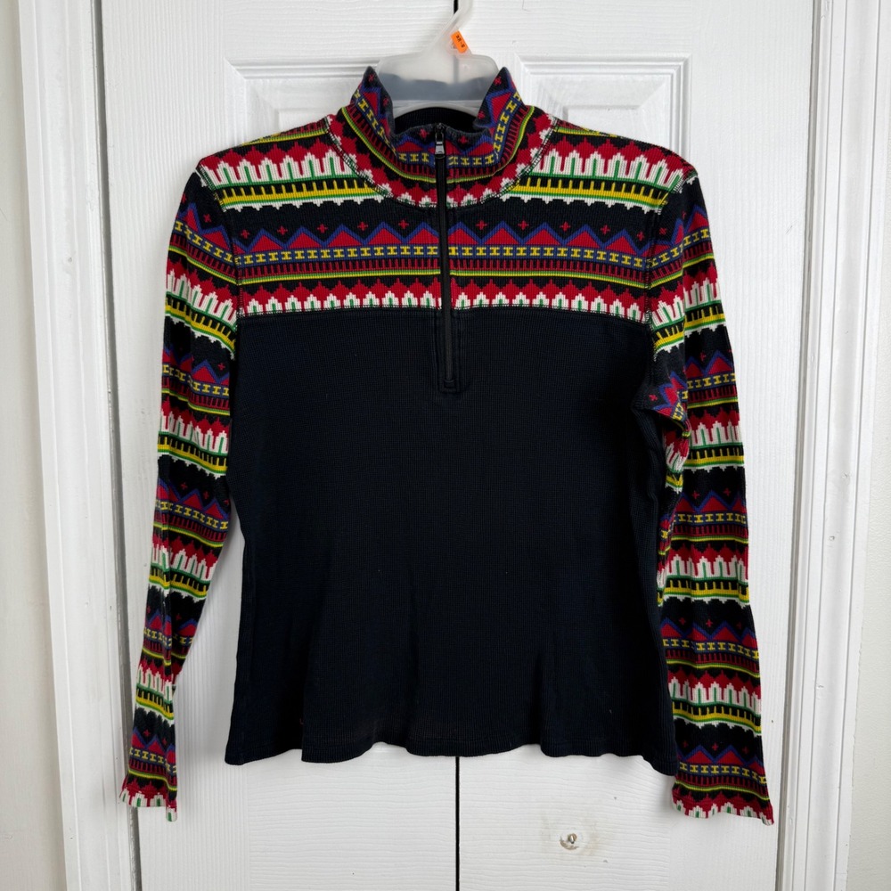 Ralph Lauren Active Fair Isle 1/4 Zip Thermal Ski Aztec Nordic Sweater XL